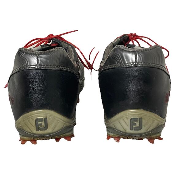 Footjoy Mens Sz 9.5 DNA 2.0 53385 Black Leather Lace Up Golf Shoes Soft Spikes - Picture 4 of 16